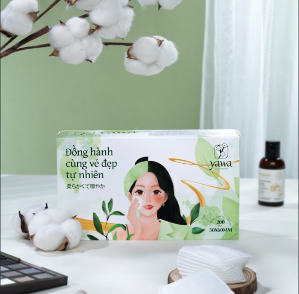 Bông Tẩy Trang Yawa 200 Miếng -Tự Nhiên, Bông Tự Nhiên Cao Cấp. - Hình ảnh 4