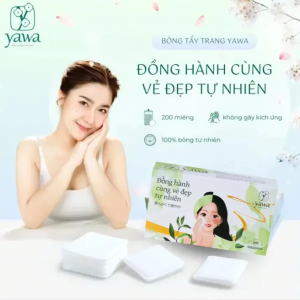 Combo 3 Bông Tẩy Trang Yawa 200 Miếng -Tự Nhiên,Bông Tự Nhiên Cao Cấp (Sao chép)